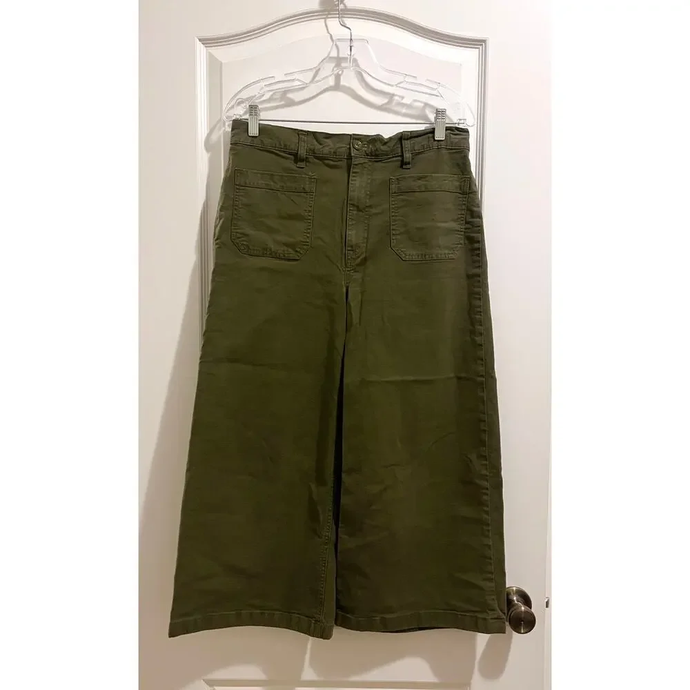 J. Crew Point Sur washed wide-leg crop pant